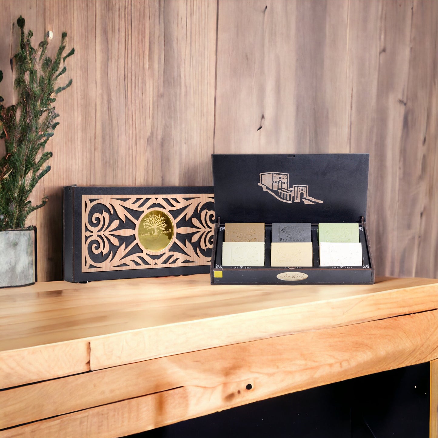 Premium - 6er Seifen-Set in einer edlen Holzbox