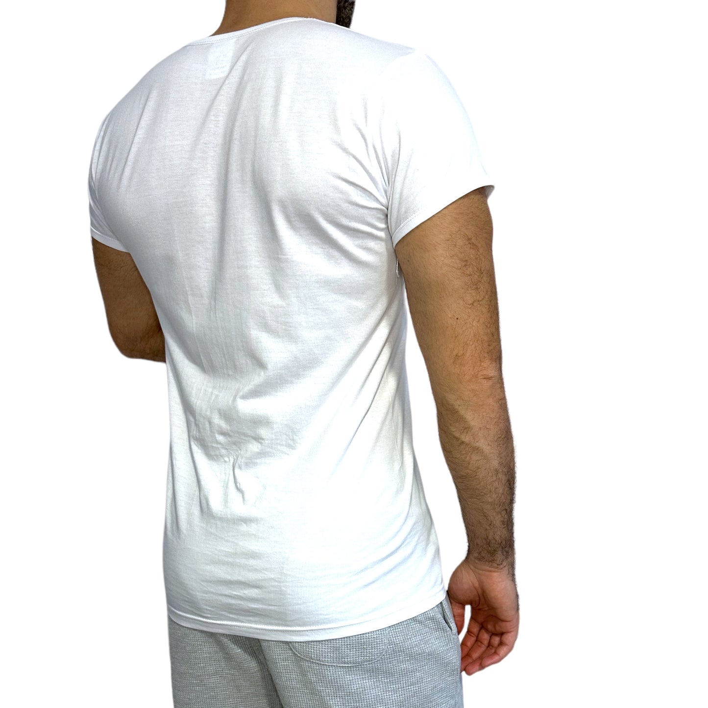 Herren Unterhemd mit Viertelarm und V-Ausschnitt