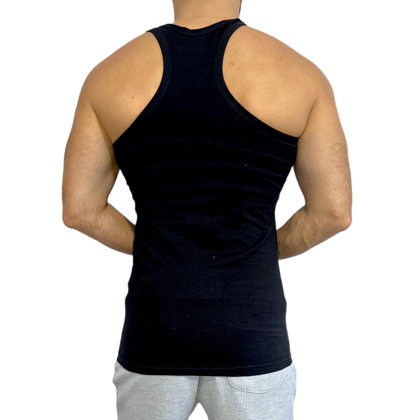 Herrenhemd ärmellos in Schwartz Sport